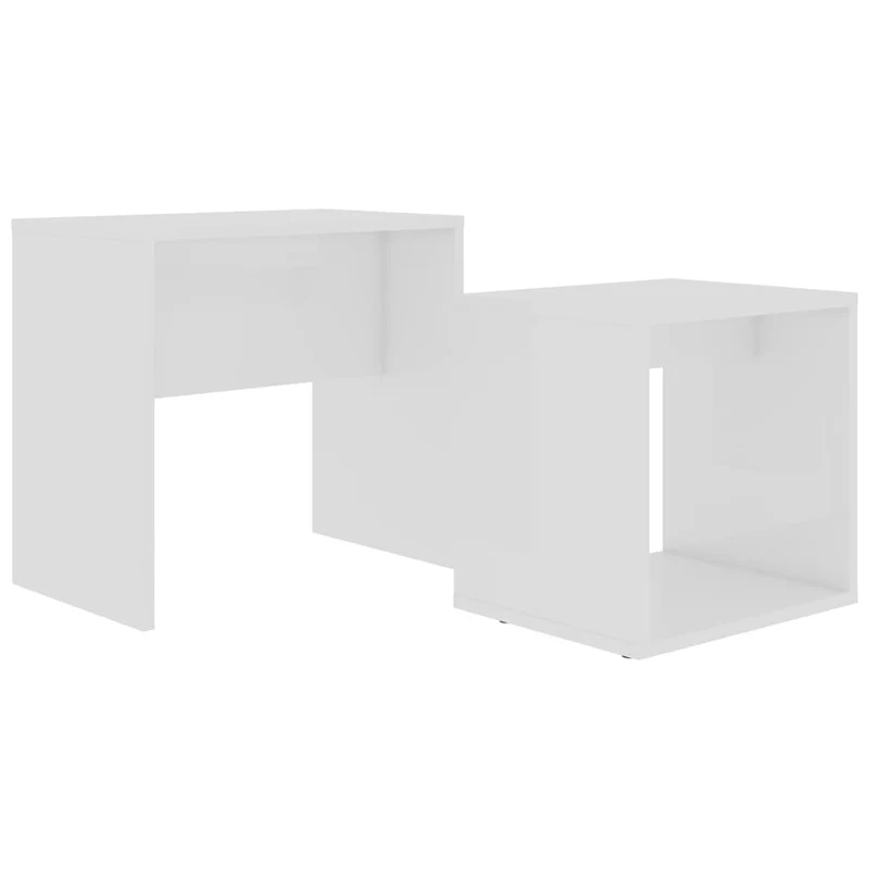 Ensemble de deux table basse 48 x 30 x 45 cm bois d'ingénierie blanc DEC031246