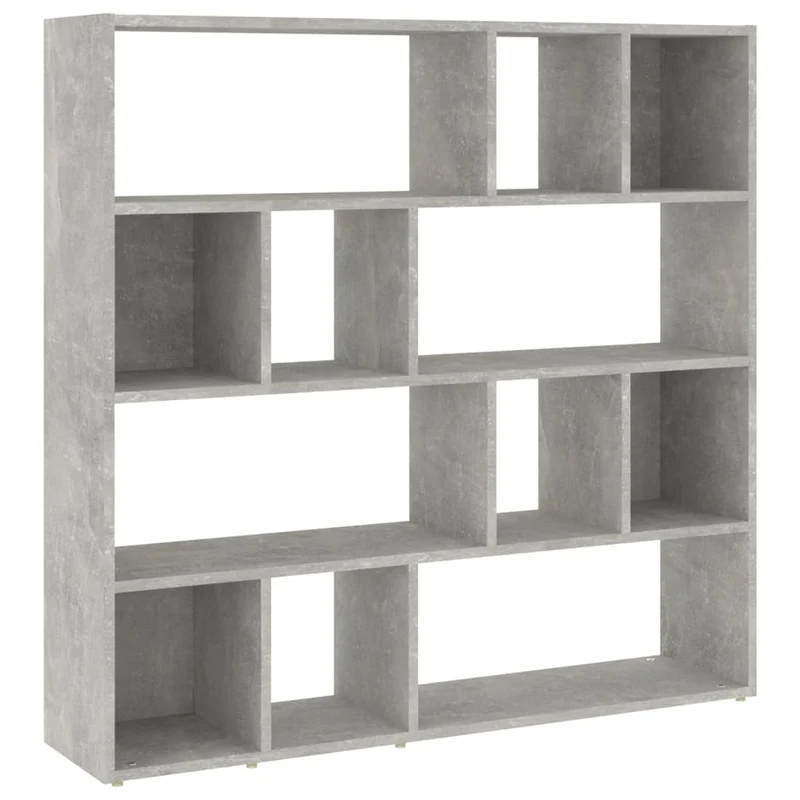 Bibliothèque avec beaucoup d'espace de rangement 105 x 24 x 102 cm bois d'ingénierie couleur gris béton DEC030705