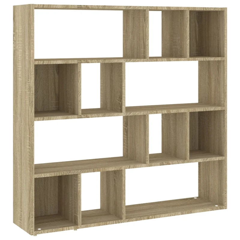 Bibliothèque avec espace de rangement 105 x 24 x 102 cm bois d'ingénierie couleur chêne DEC030704