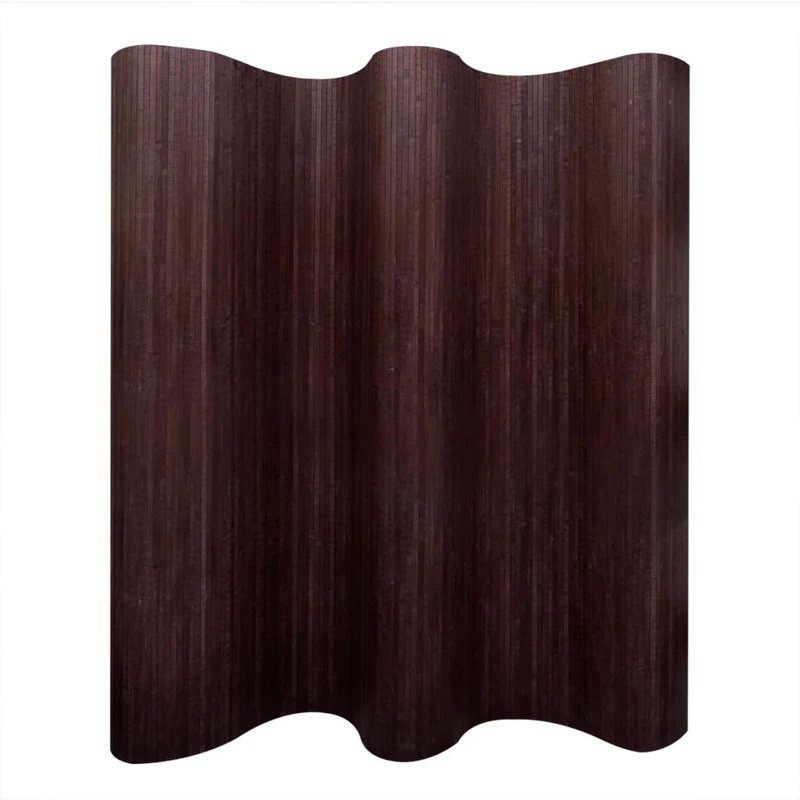 Paravent séparateur de pièce cloison bambou 250 x 165 cm marron foncé DEC031138