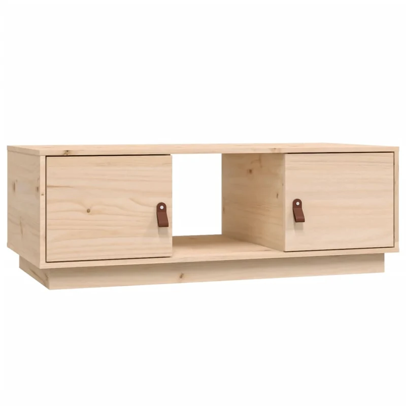 Table basse avec compartiments de rangement 100 x 50 x 35 cm bois massif de pin DEC031281
