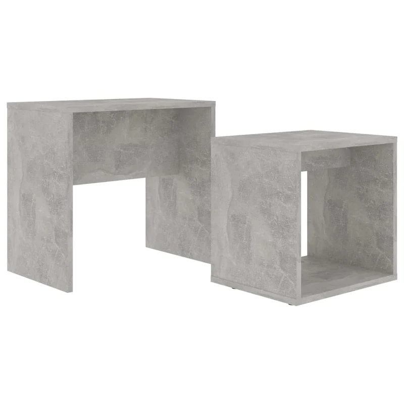 Ensemble de deux table basse 48 x 30 x 45 cm bois ingénierie couleur gris béton DEC031257