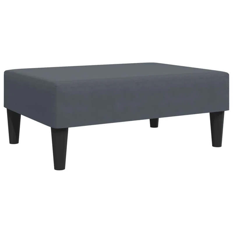 Repose-pieds tabouret 77 x 55 x 31 cm en velours gris cadre en contreplaqué DEC030338
