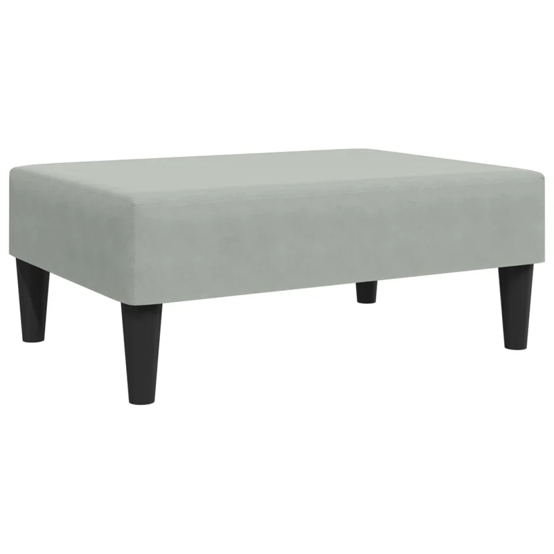 Repose-pieds tabouret 77 x 55 x 31 cm en velours gris cadre en contreplaqué DEC030269