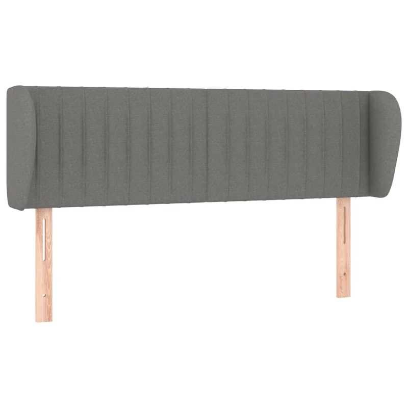 Tête de lit accessoire couchage chambre à coucher meuble avec rebord latéral 147 x 23 x 78/88 cm tissu gris foncé TDL0204996