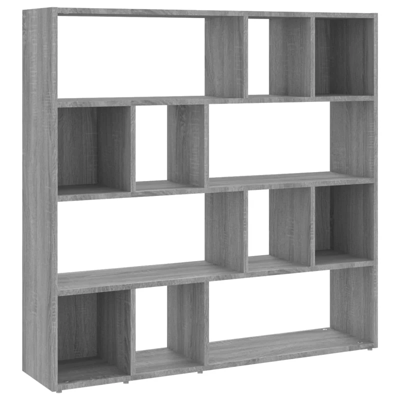 Bibliothèque avec espace de rangement 105 x 24 x 102 cm bois d'ingénierie gris DEC030706