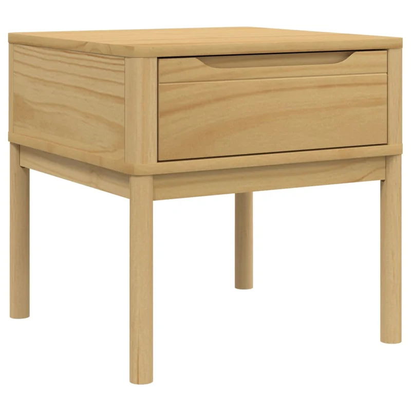 Table de chevet avec tiroir de rangement table d'appoint 55 x 55 x 54 cm pin massif marron DEC031227