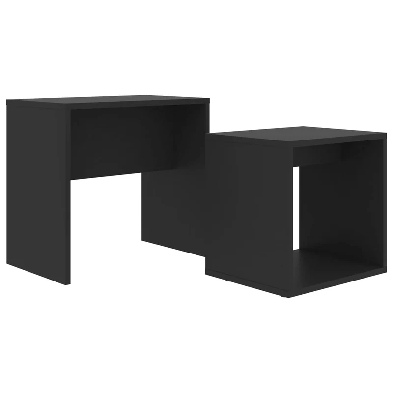 Ensemble de deux table basse table d'appoint 48 x 30 x 45 cm bois d'ingénierie noir DEC031258