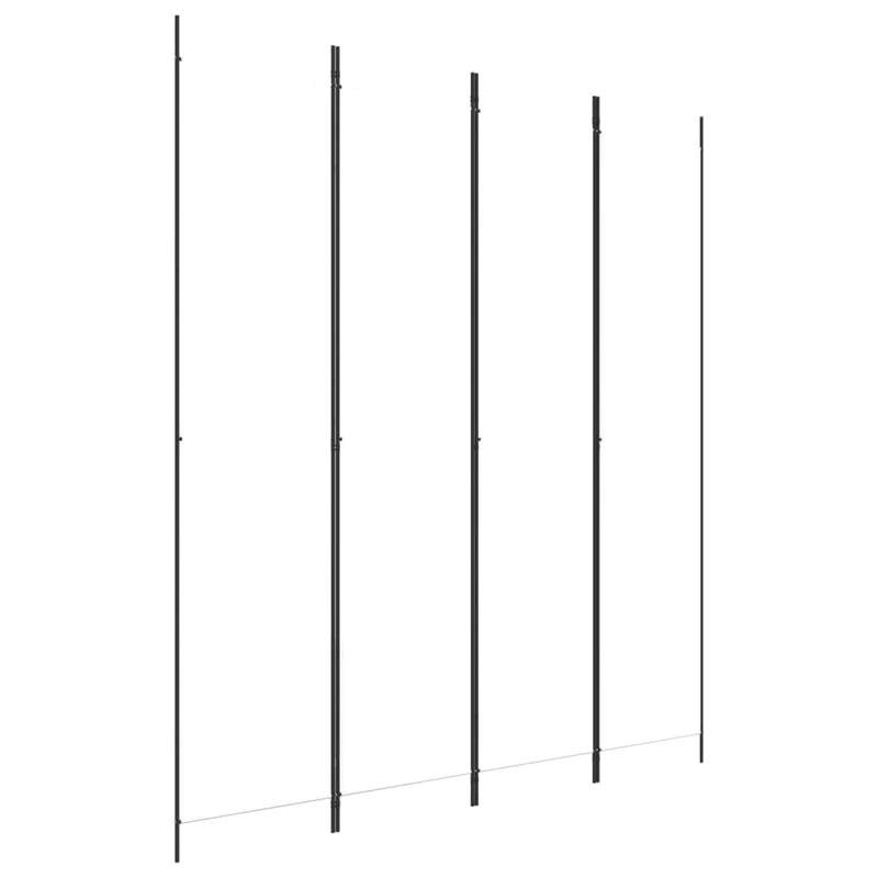 Paravent séparateur de pièce cloison 4 panneaux 200 x 220 cm tissu blanc et fer DEC030840