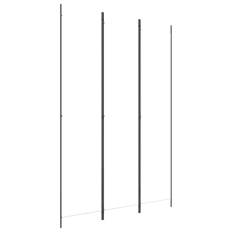 Paravent séparateur de pièce cloison 3 panneaux 150 x 220 cm tissu blanc et fer DEC030742