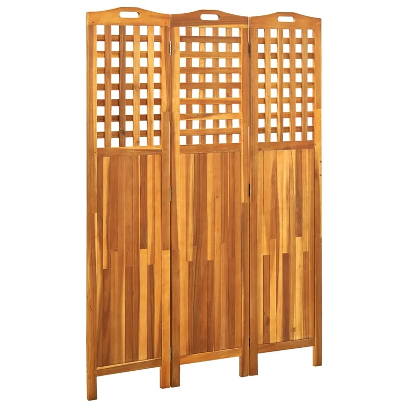 Paravent séparateur de pièce cloison 3 panneaux 121 x 2 x 170 cm bois d'acacia marron DEC030720