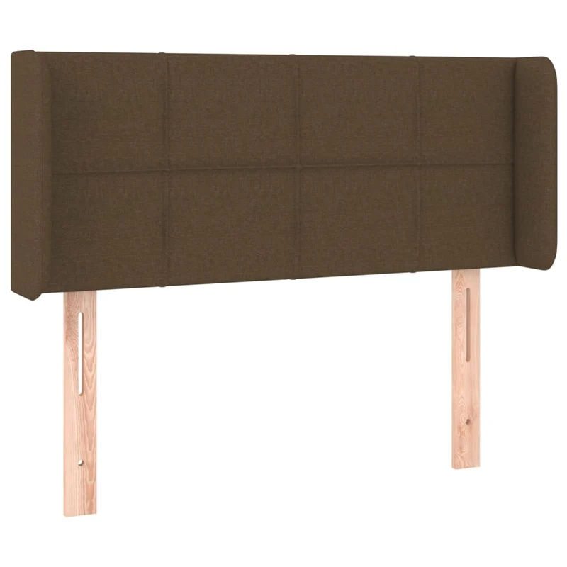 Tête de lit accessoire couchage chambre à coucher meuble avec rebord latéral 93 x 16 x 78/88 cm tissu marron foncé TDL0204645
