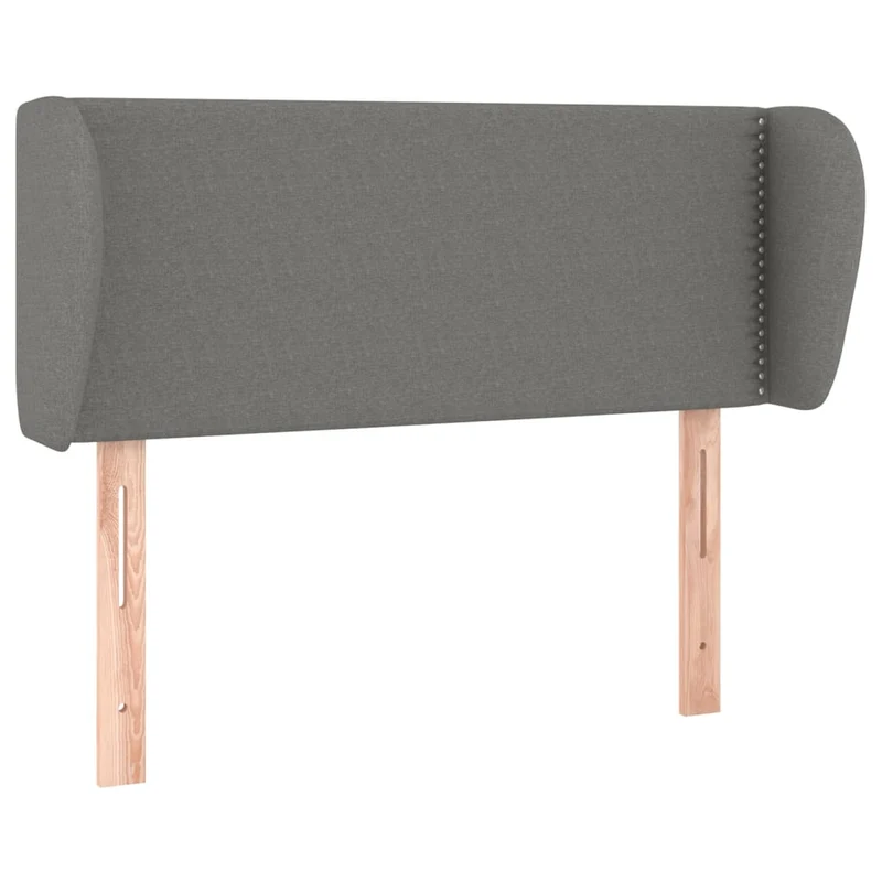 Tête de lit accessoire couchage chambre à coucher meuble avec rebord latéral 93 x 23 x 78/88 cm tissu gris foncé TDL0204849