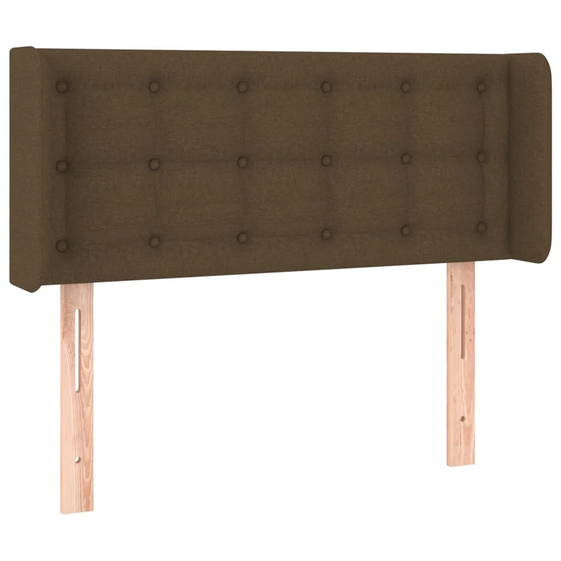 Tête de lit accessoire couchage chambre à coucher meuble avec rebord latéral 93 x 16 x 78/88 cm tissu marron foncé TDL0204643
