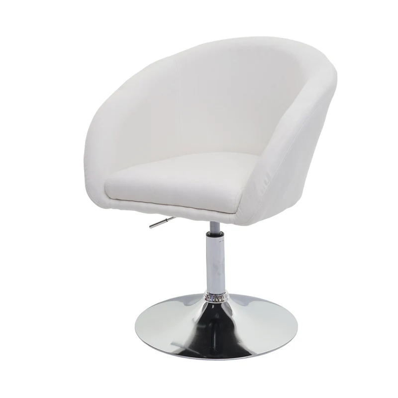 Chaise de salle à manger pivotante réglable en hauteur tissu/textile blanc crème 04_0006310