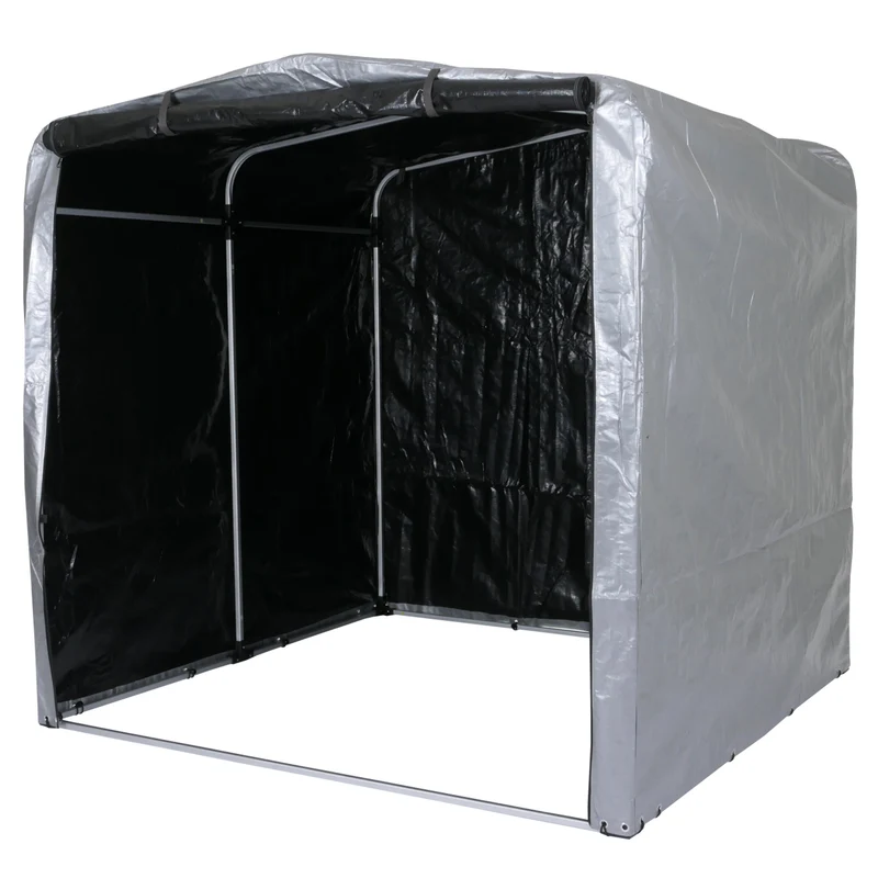 Abri de jardin en aluminium rangement divers extérieur protection uv imperméable 201x201x201 cm argent 04_0005737