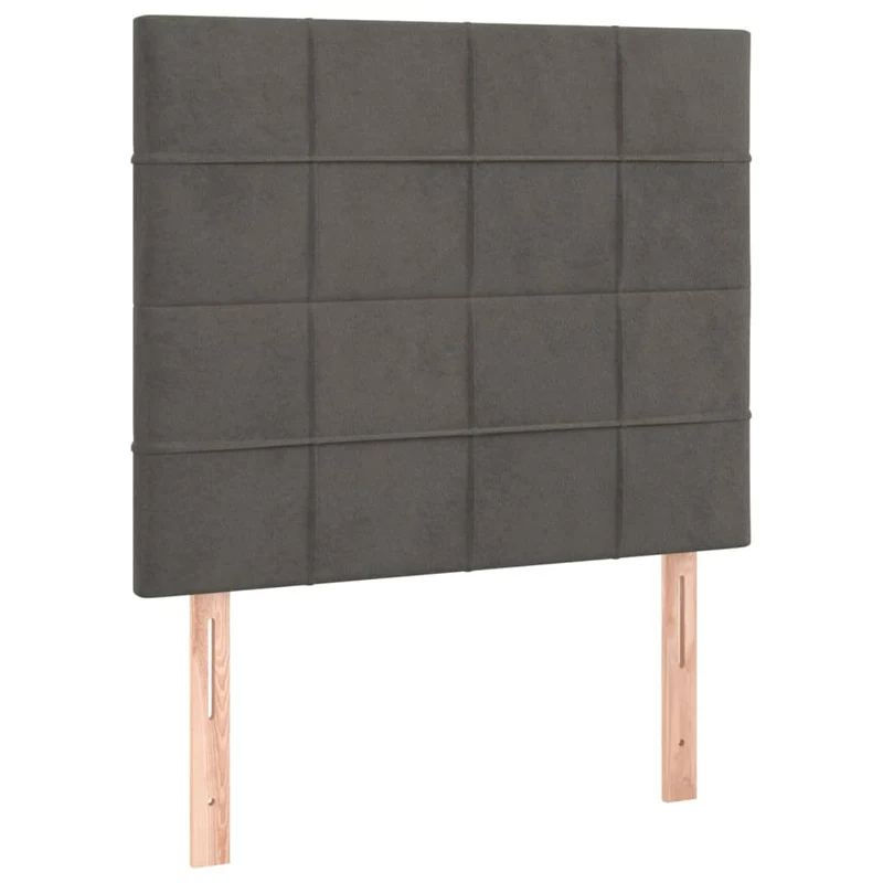 Tête de lit accessoire couchage chambre à coucher meuble à LED 80 x 5 x 118/128 cm tissu velours gris foncé TDL0201042