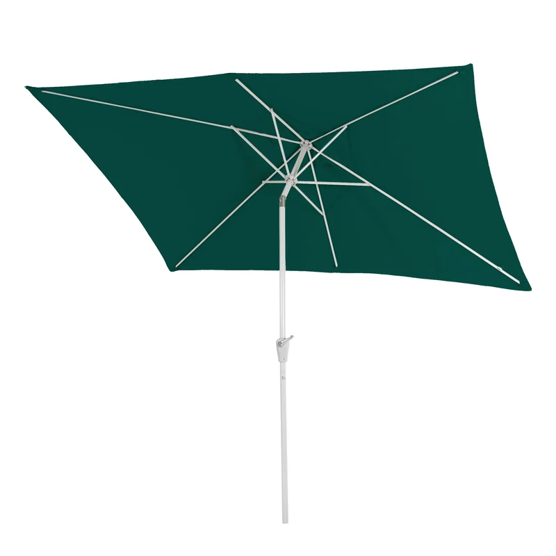 Parasol de jardin 2x3m rectangulaire inclinable polyester/aluminium protection uv 50+ vert 04_0008027