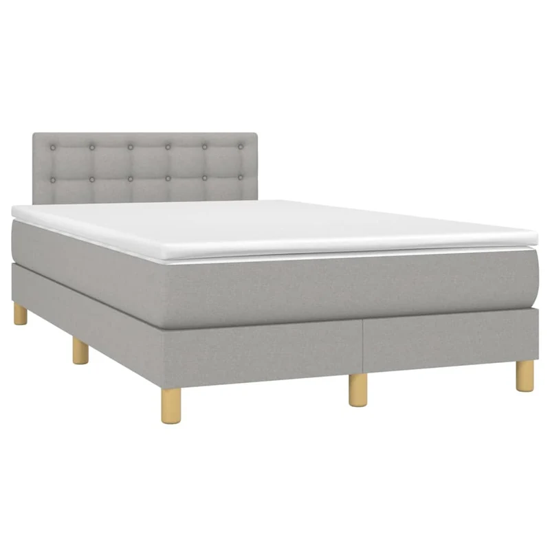Cadre de lit LED avec sommier tête de lit matelas surmatelas 120x200 cm tissu gris clair TDL0207881
