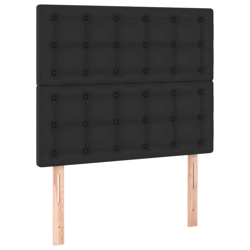 Tête de lit accessoire couchage chambre à coucher meuble en 2 parties 80 x 5 x 78/88 cm synthétique noir TDL0206245