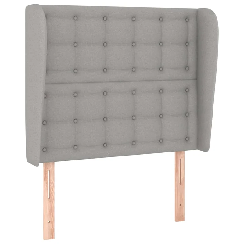 Tête de lit accessoire couchage chambre à coucher meuble avec rebord latéral capitonné 83 x 23 x 118/128 cm tissu gris clair TDL0205127