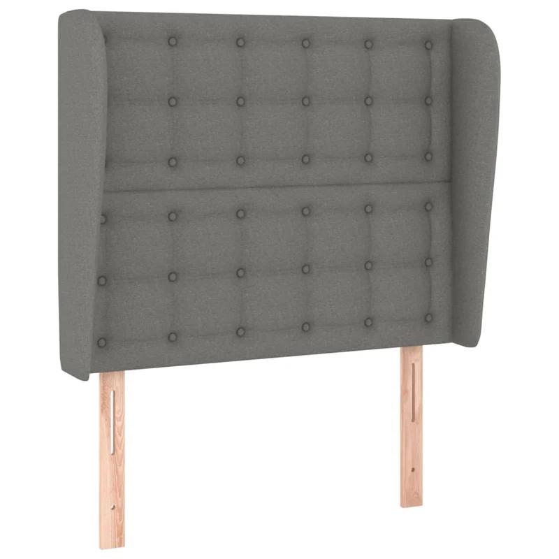Tête de lit accessoire couchage chambre à coucher meuble avec rebord latéral 83 x 23 x 118/128 cm tissu gris foncé TDL0204891
