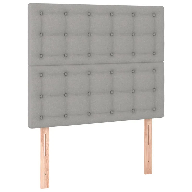 Tête de lit accessoire couchage chambre à coucher meuble à LED capitonné 80 x 5 x 118/128 cm tissu gris clair TDL0201283