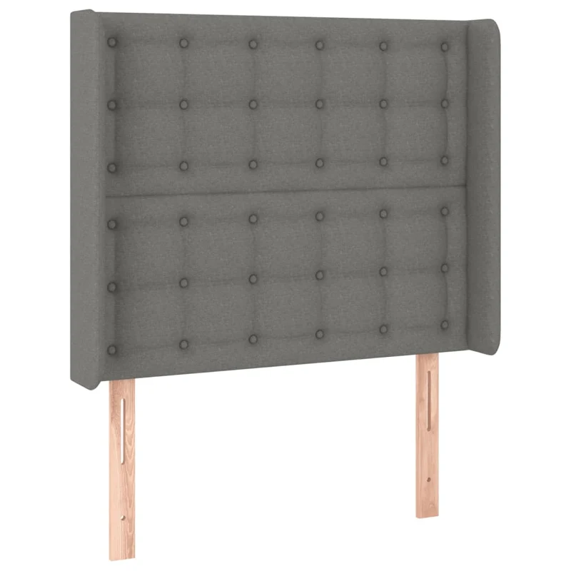 Tête de lit accessoire couchage chambre à coucher meuble à LED 83 x 16 x 118/128 cm tissu gris foncé TDL0201024