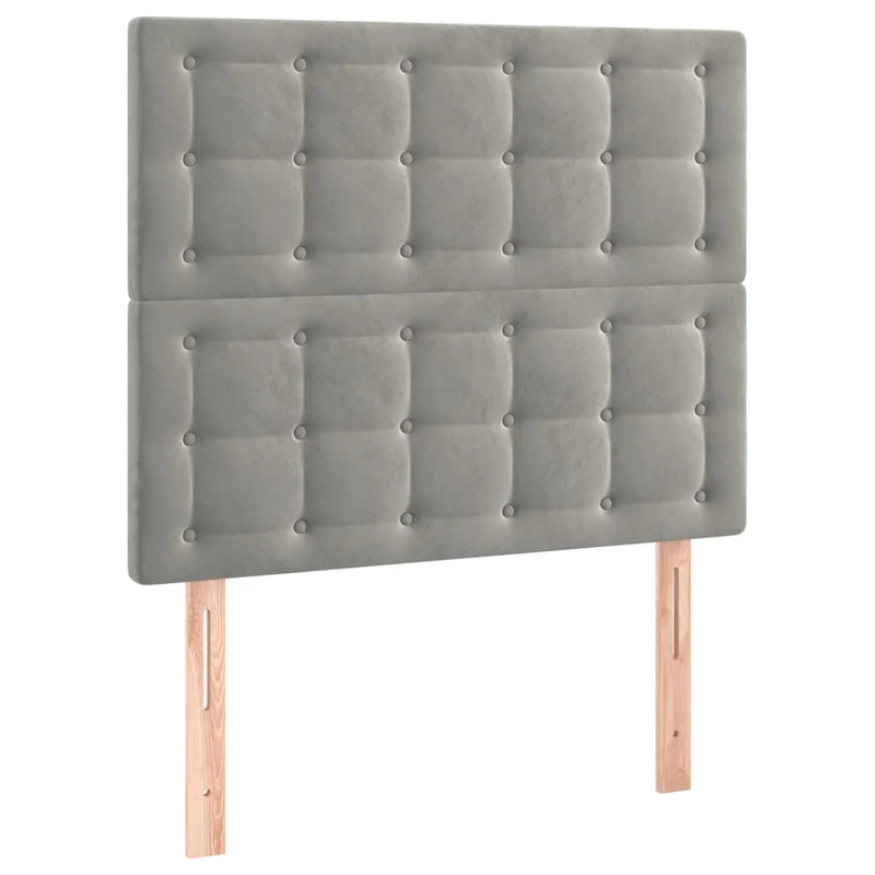 Tête de lit accessoire couchage chambre à coucher meuble à LED 80 x 5 x 118/128 cm tissu velours gris clair TDL0201278