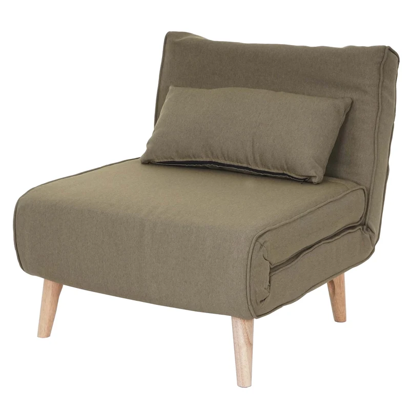 Fauteuil de couchage canapé-lit chaise fonctionnelle relaxation dimension 185x75 cm en tissu vert 04_0006257