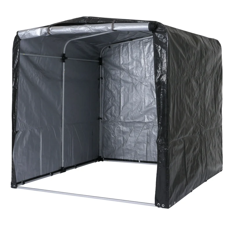 Abri de jardin en aluminium rangement divers extérieur protection uv imperméable 201x201x201 cm anthracite 04_0005734