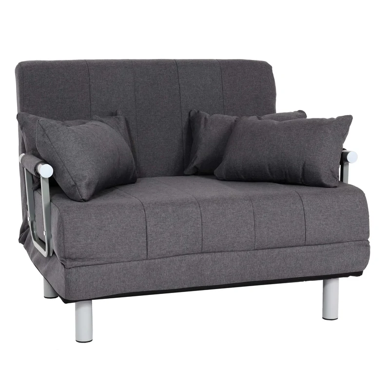 Fauteuil de couchage canapé-lit lit d'appoint relaxation surface de couchage 97x186 cm tissu gris foncé 04_0006260