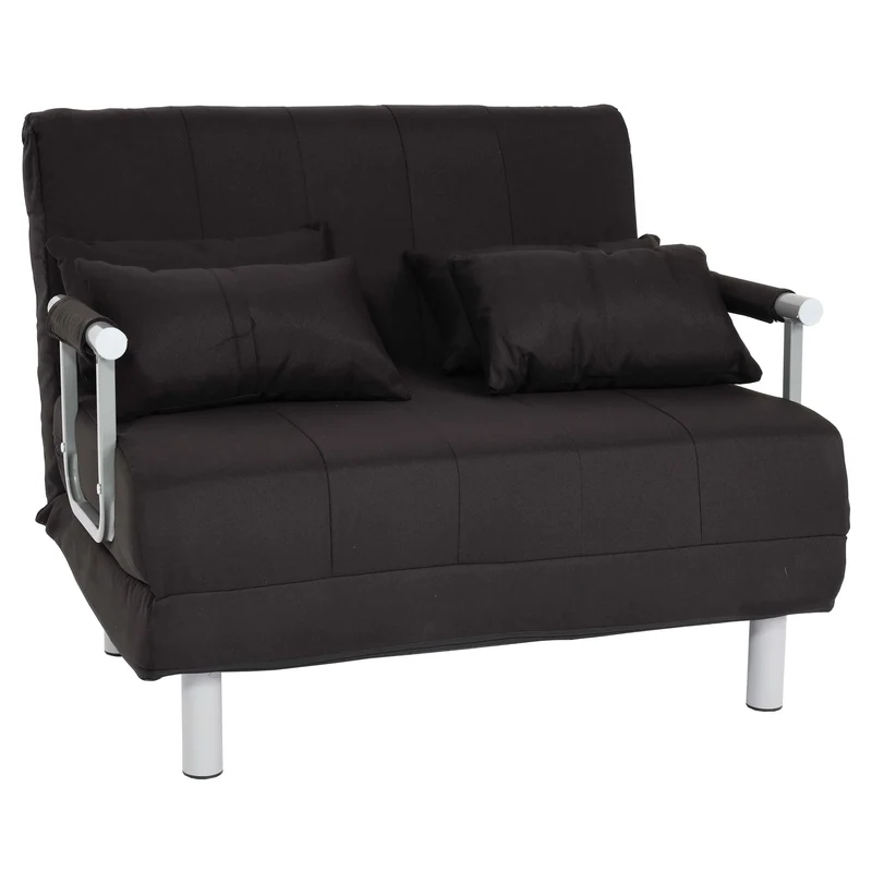 Fauteuil de couchage canapé-lit lit d'appoint relaxation surface de couchage 97x186 cm tissu noir 04_0006262