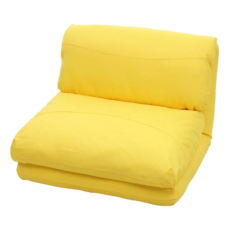 Canapé-lit polyvalent fonctionnelle pliante relaxation en tissu/textile jaune 04_0003098