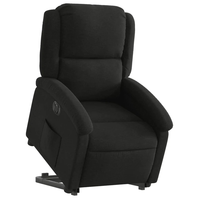 Fauteuil relax TV fonction de levage électrique très confortable en tissu noir DEC028510