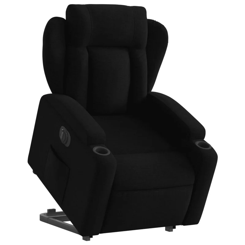 Fauteuil relax TV fonction de levage électrique très confortable en tissu noir DEC028485