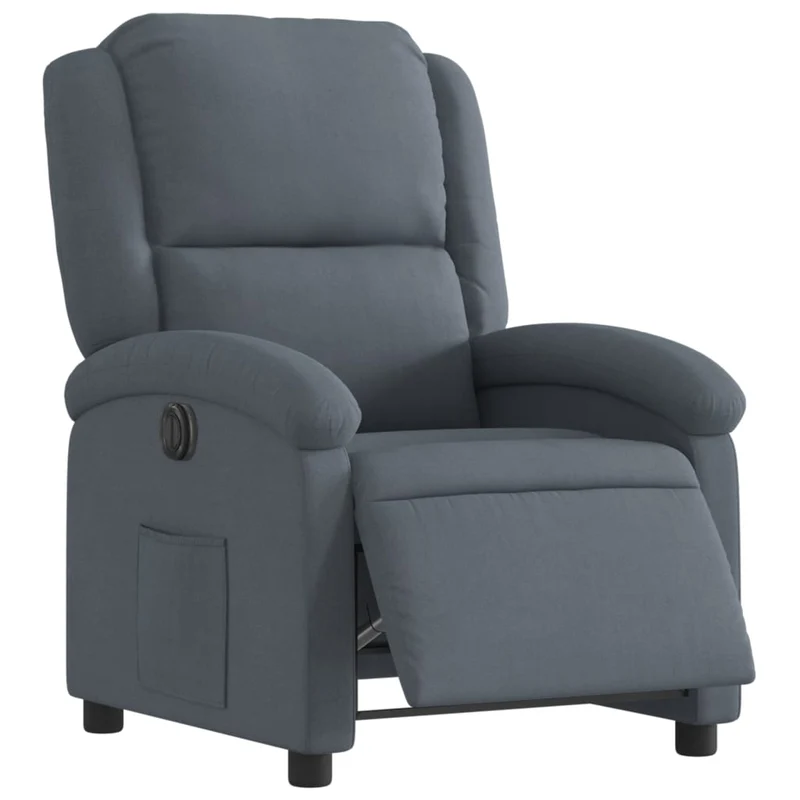 Fauteuil relax TV fonction d'inclinaison électrique très confortable en velours gris foncé DEC028369