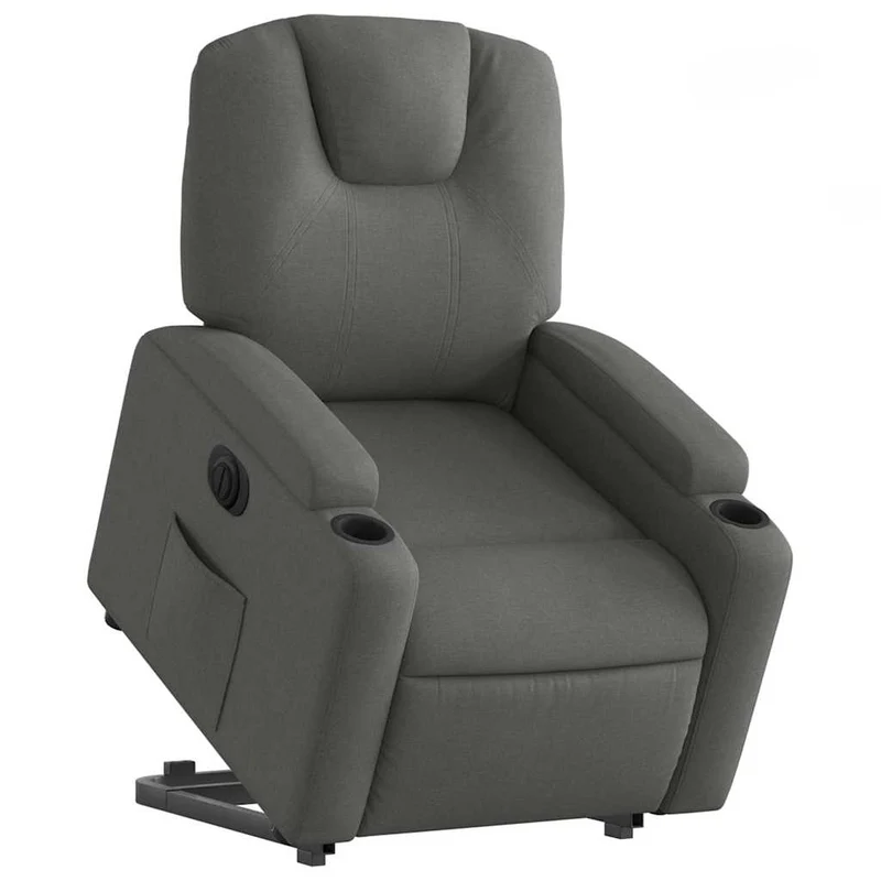 Fauteuil relax TV fonction de levage électrique très confortable en tissu gris foncé DEC028366