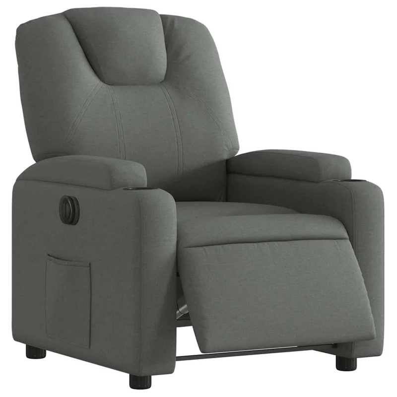 Fauteuil relax TV fauteuil inclinable électrique très confortable en tissu gris foncé DEC028365