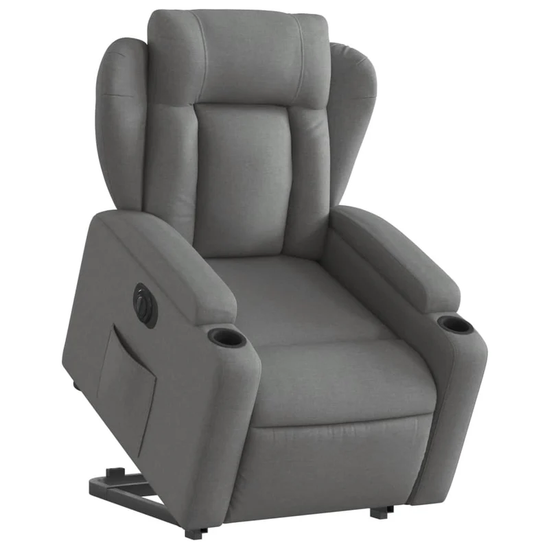 Fauteuil relax TV fonction de levage électrique très confortable en tissu gris foncé DEC028351