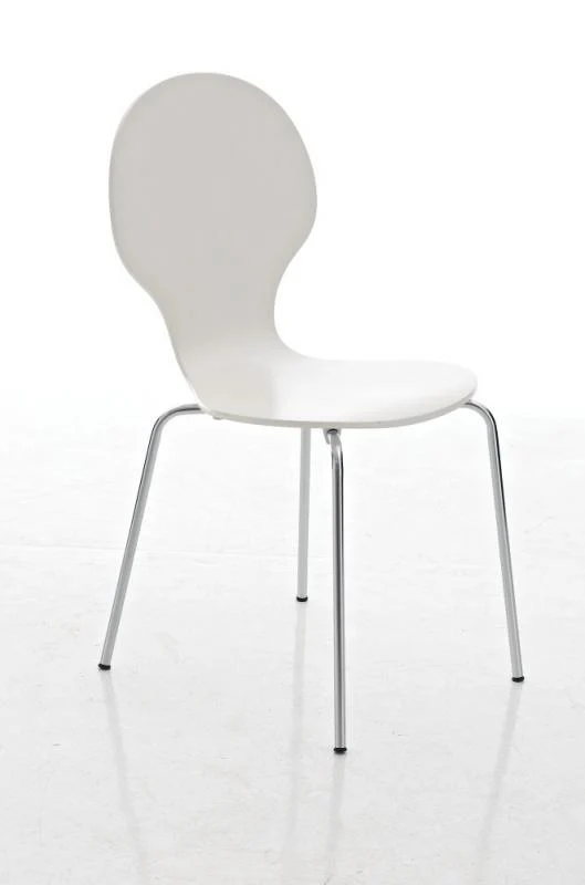 Chaise de salle à manger cuisine empilable design moderne bois blanc 10_0000667