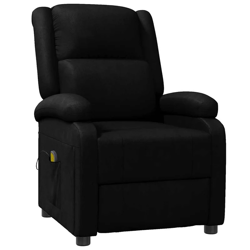 Fauteuil de relaxation avec fonction massage 6 points de massage en PVC noir DEC029243