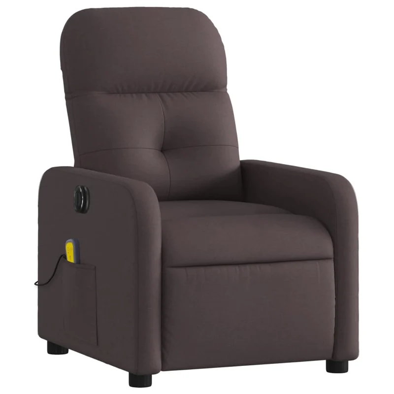 Fauteuil de relaxation TV fonction d'inclinaison électrique en tissu marron foncé DEC027187