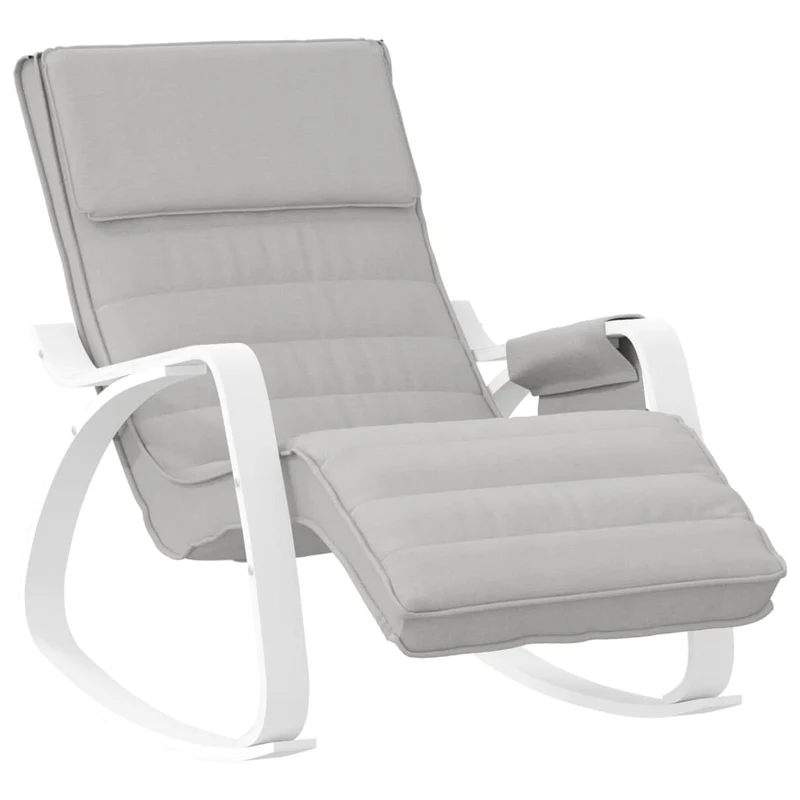 Fauteuil rembourré relax pour salon en tissu gris clair DEC028953