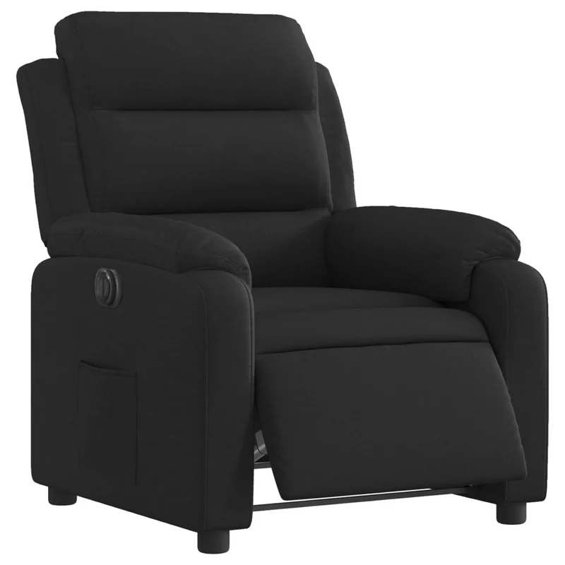 Fauteuil relax TV fonction d'inclinaison électrique très confortable en tissu noir DEC028503