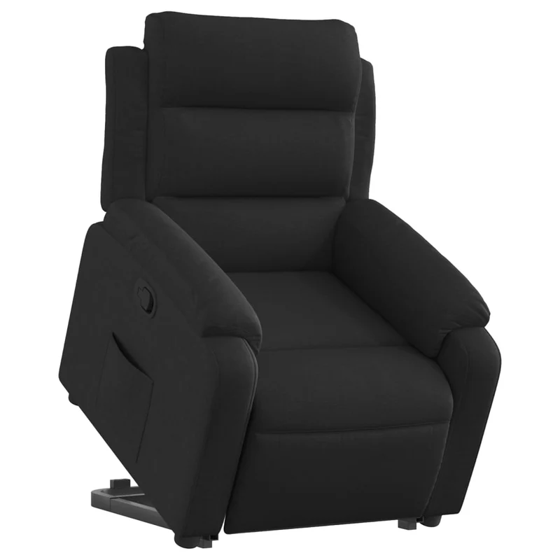 Fauteuil relax TV rembourrage confortable fonction de levage électrique en tissu noir DEC028102