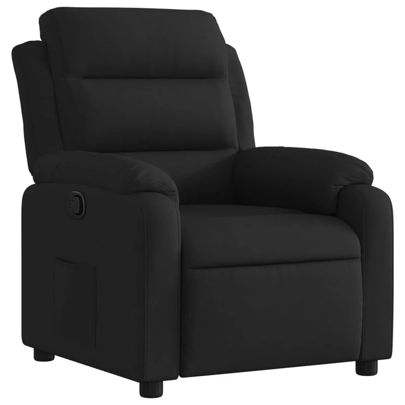Fauteuil relax TV rembourrage confortable fonction d'inclinaison manuelle en tissu noir DEC028094
