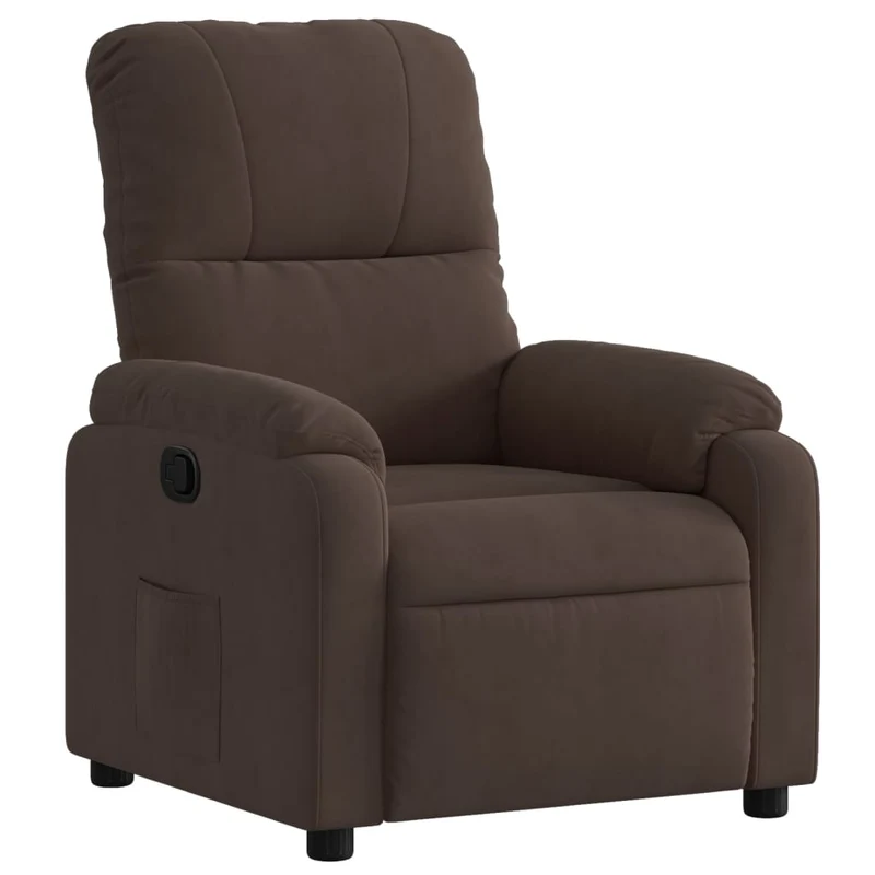 Fauteuil relax TV rembourrage confortable en tissu microfibre marron DEC028062