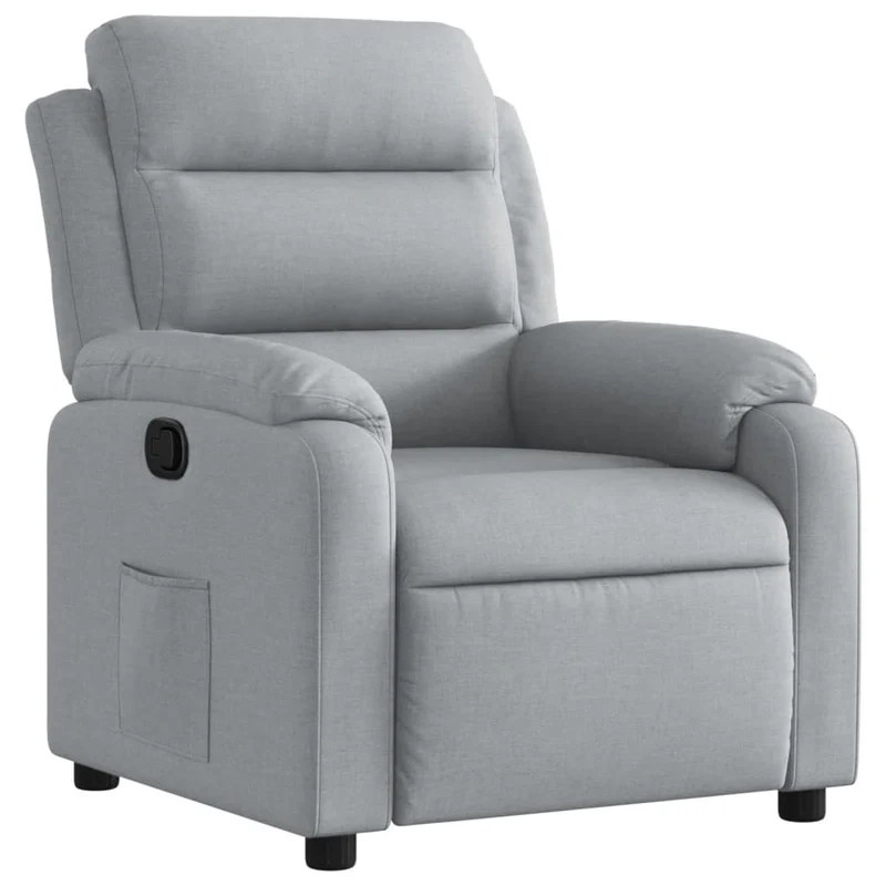 Fauteuil relax TV rembourrage confortable fonction d'inclinaison manuelle en tissu gris clair DEC027909