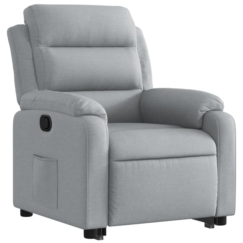 Fauteuil relax TV rembourrage confortable fonction de levage électrique en tissu gris clair DEC027902